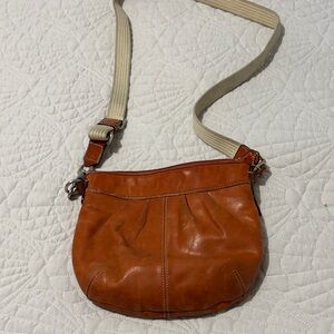 Leather Crossbody Bag in Saddle Orange Coach Bag